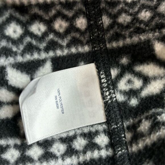 Lands' End Women's Black & White Fair Isle 1/4 Zip Fleece Pullover Casual - Picture 10 of 10